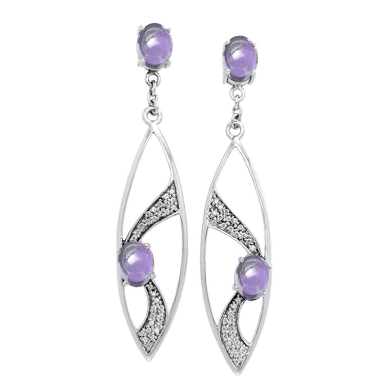 Fantastic Contemporary Sterling Silver Earrings with Gemstones TER1201