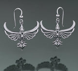 Phoenix with Fleur De Lis Sterling Silver Earrings TER1703 - Jewelry