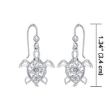 The fairies of the sea ~ Sterling Silver Sea Turtle Filigree Hook Earrings Jewelry TER1706 - Jewelry