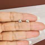 Small Shamrock Silver post Earrings TER1808 - Jewelry