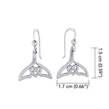 Whale Tail and Celtic Heart Silver Earrings TER2163 - Jewelry