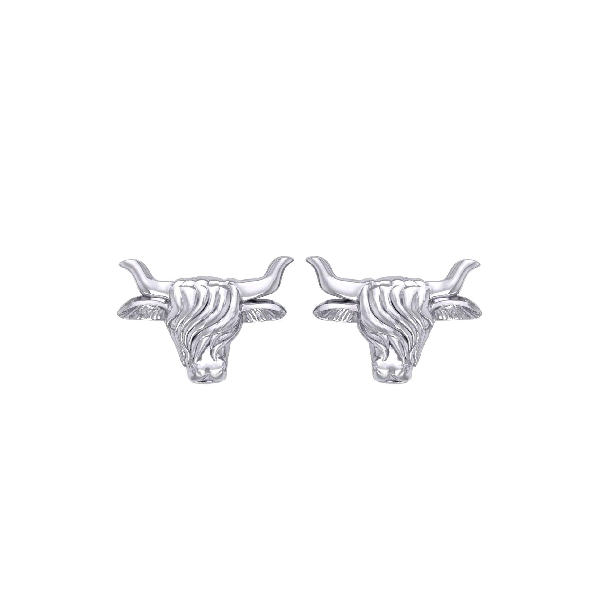 The Highland Cow Silver Post Earrings TER2175 - Jewelry