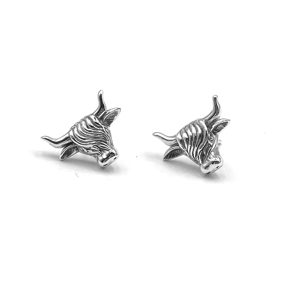 The Highland Cow Silver Post Earrings TER2175 - Jewelry