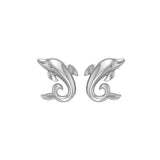 Friendly Dolphin Sterling Silver Post Earrings by Peter Stone - TER2182