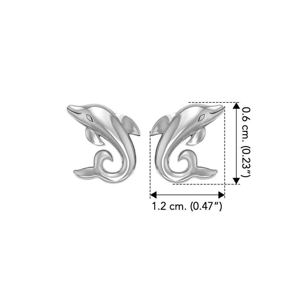 Sterling Silver Friendly Dolphin Post Earring by Peter Stone - TER 2182 - Jewelry