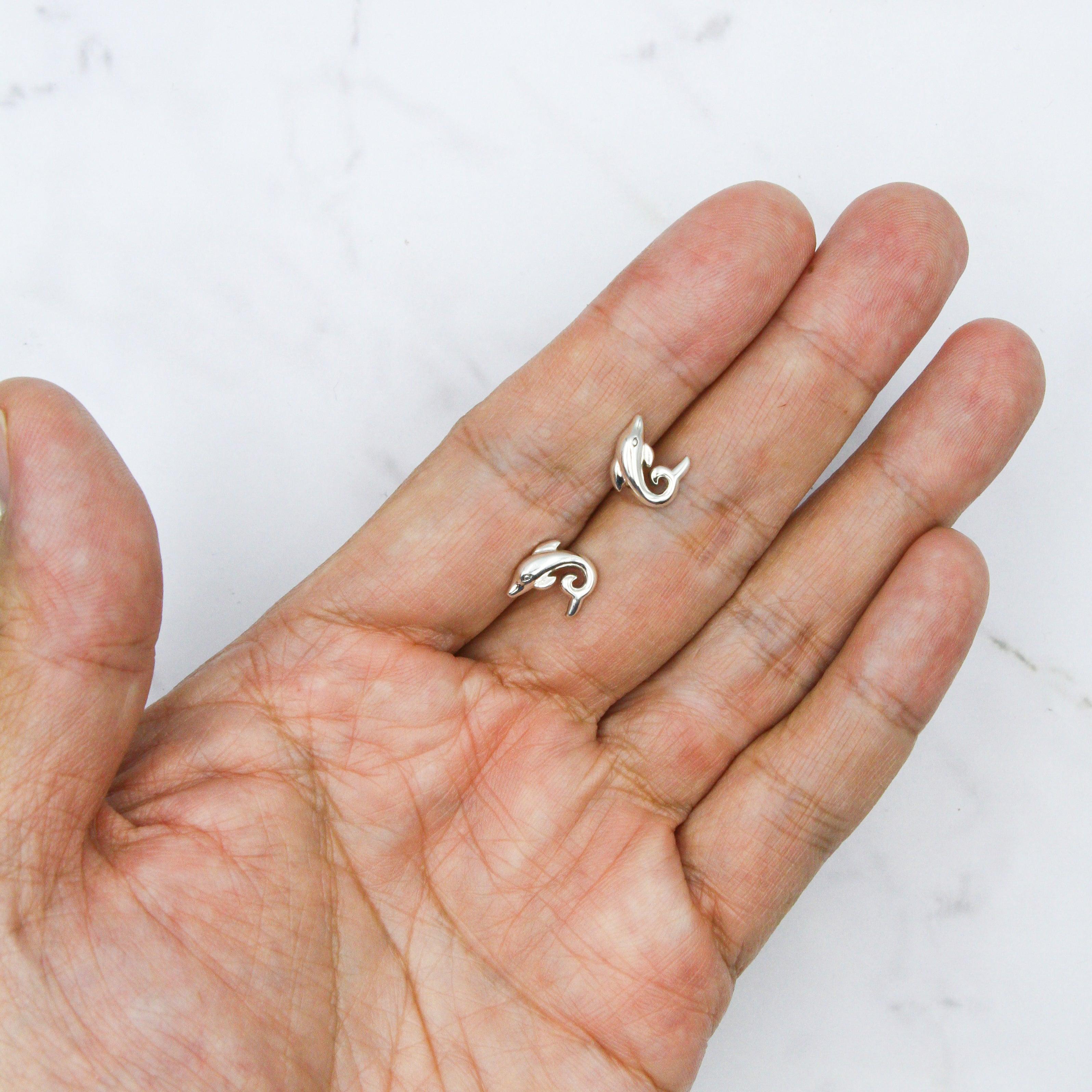 Sterling Silver Friendly Dolphin Post Earring by Peter Stone - TER 2182 - Jewelry