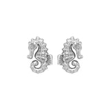 Elegance: Sterling Silver Oceanic Seahorse Post Earring by Peter Stone - TER 2183 - Jewelry