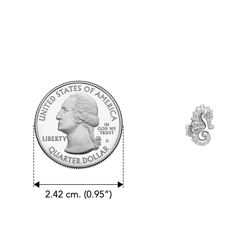 Elegance: Sterling Silver Oceanic Seahorse Post Earring by Peter Stone - TER 2183 - Jewelry