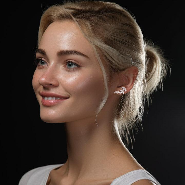 Hammerhead Shark Silver Post Earrings by Peter Stone TER2185 - Jewelry