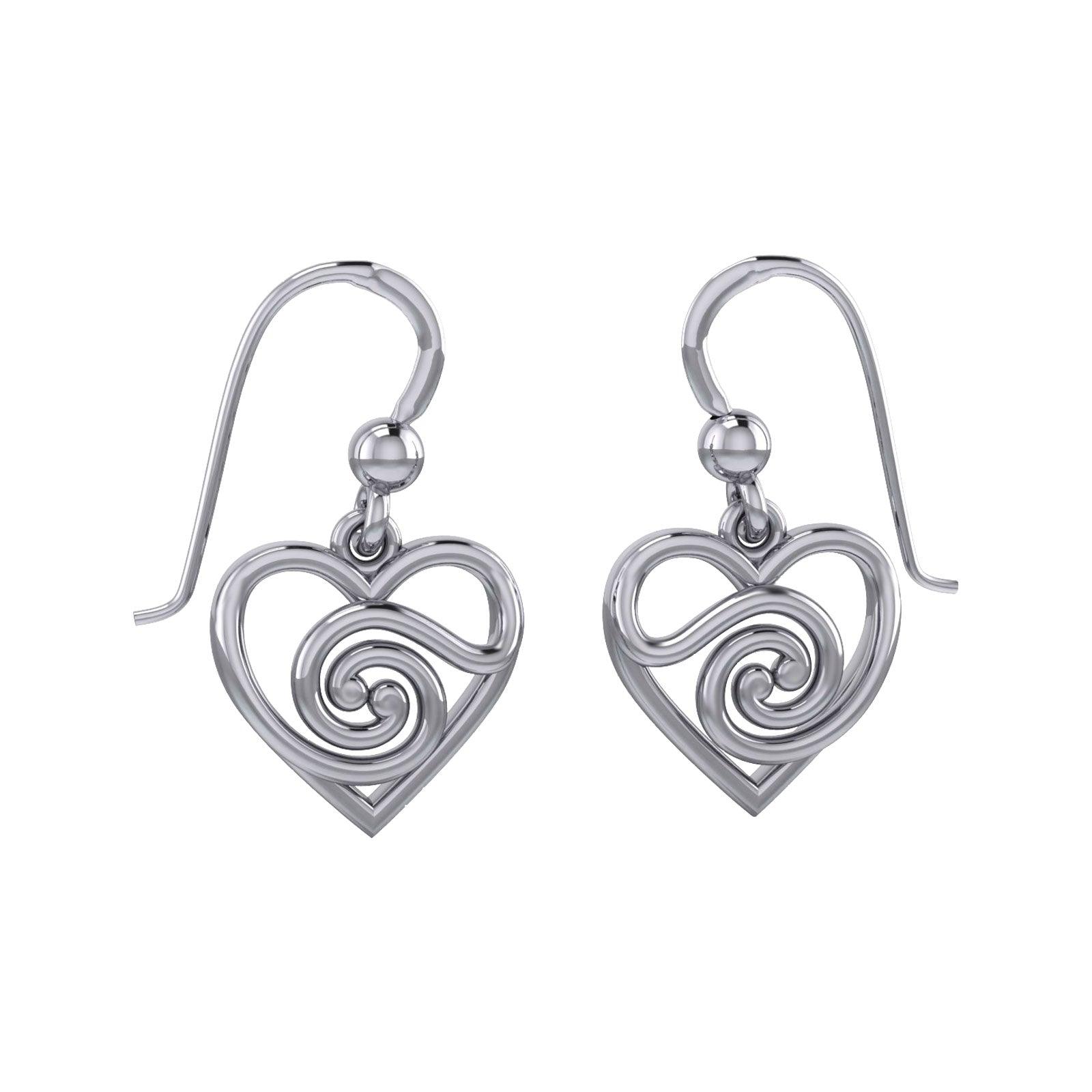 Spiral of growth, evolution, and progression. Its continuous, winding form suggests ongoing development and expansion sterling silver Earrings by Peter Stone Jewelry TER2191 - Jewelry