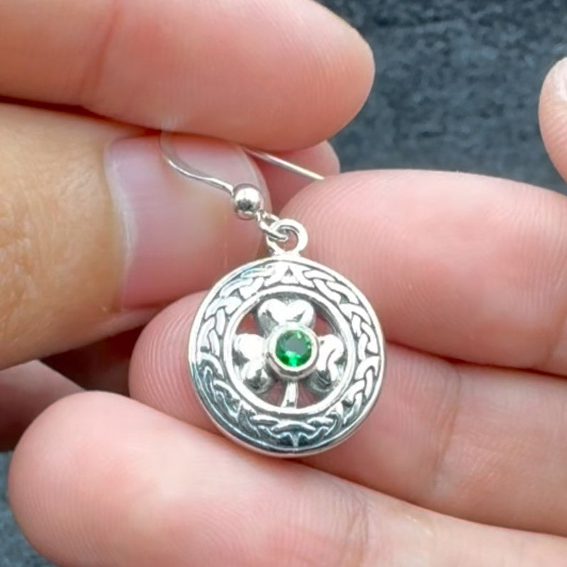 Celtic Knot Shamrock Sterling Silver Earrings TER220