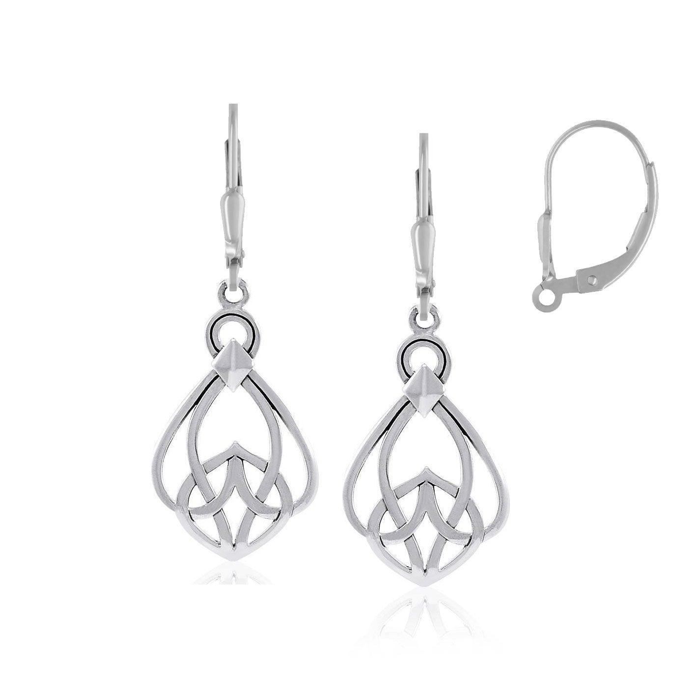 Modern Celtic Knot Sterling Silver Earrings TER2200 - Jewelry