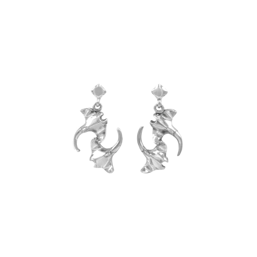 DiveSilver Double Manta Ray Double Manta Ray Sterling Silver  Post Earrings TER2216