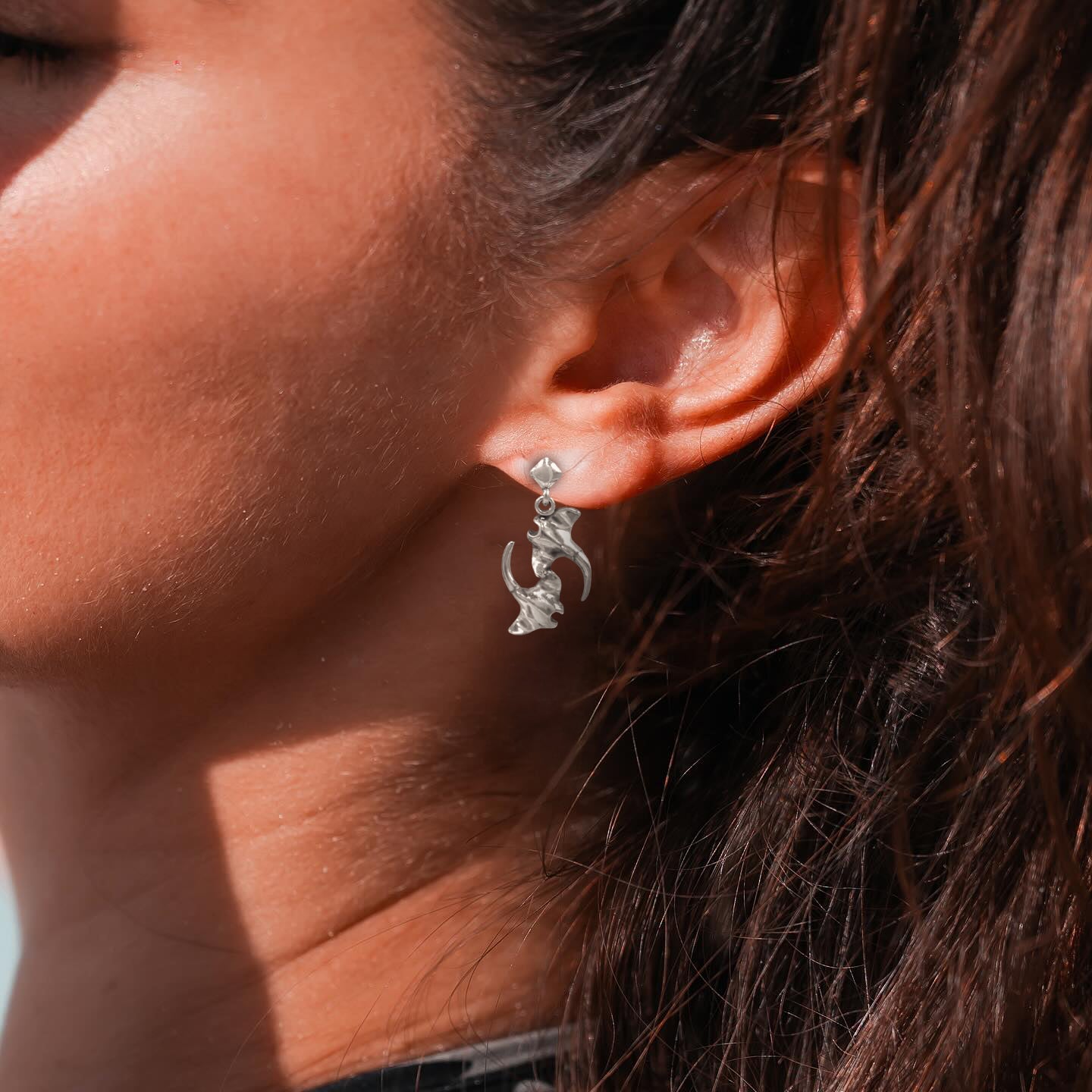 DiveSilver Double Manta Ray Double Manta Ray Sterling Silver  Post Earrings TER2216