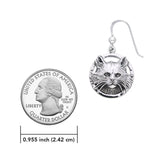 Jody Bergsma Domestic Long Hair Cat Sterling Silver Earrings TER2221
