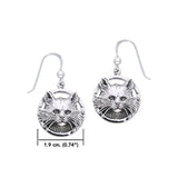 Jody Bergsma Domestic Long Hair Cat Sterling Silver Earrings TER2221