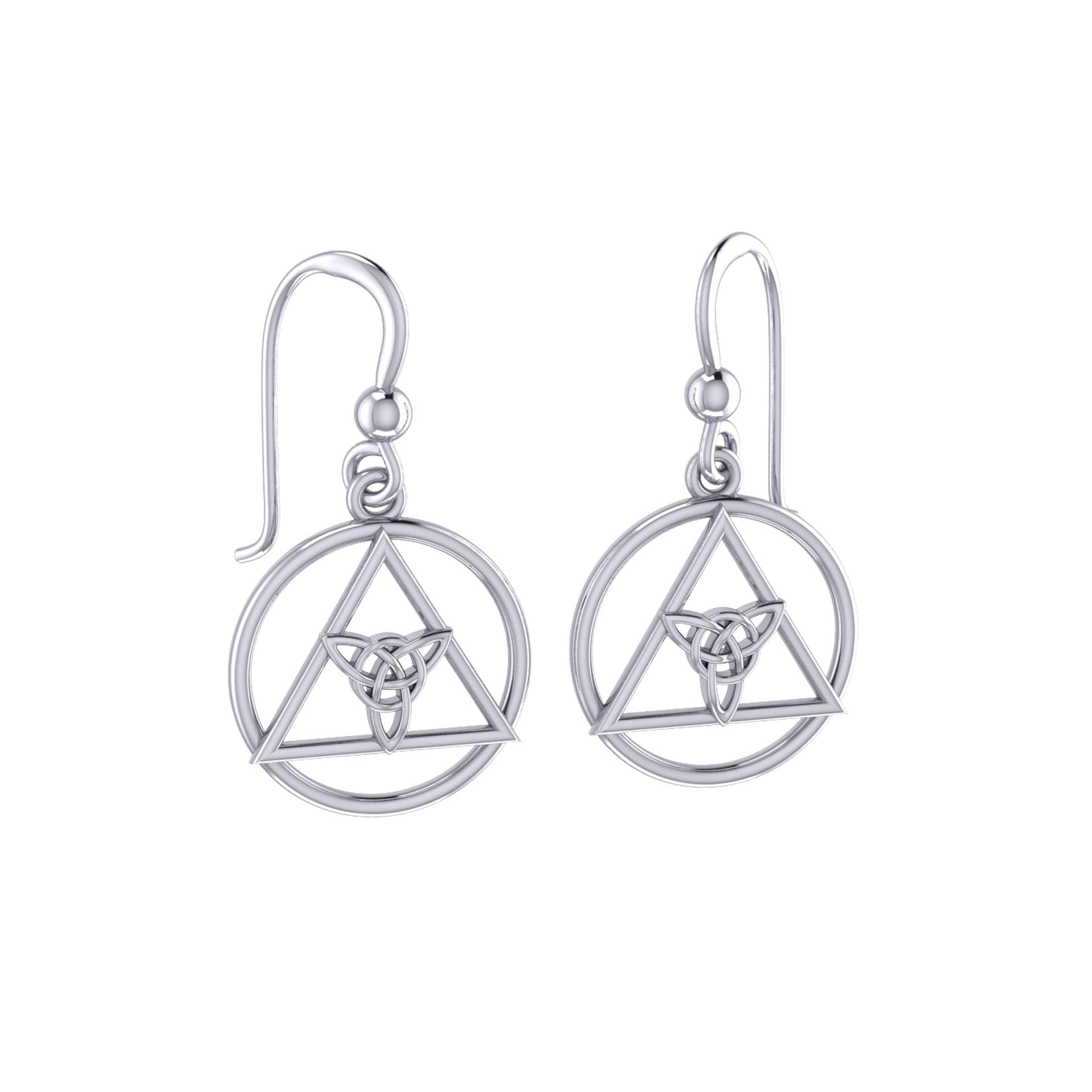 AA Recovery Symbol with Triquetra Sterling Silver Earrings TER2222