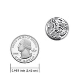 Celtic Triskele Round Sterling Silver Post Earrings TER2236