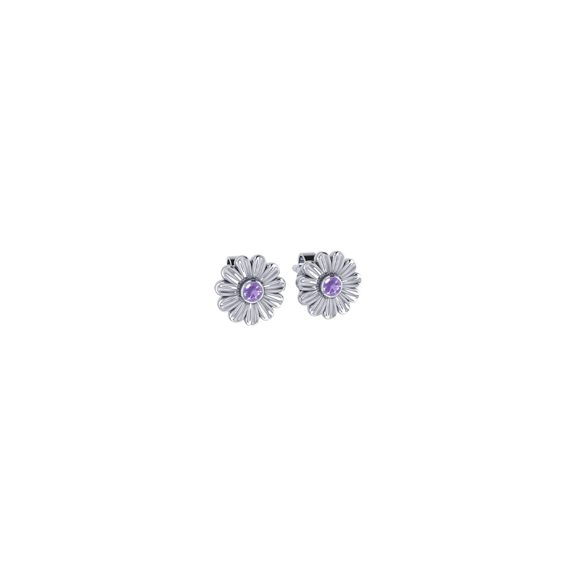 Daisy Sterling Silver Post Earrings with Gemstones TER2242