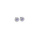 Daisy Sterling Silver Post Earrings with Gemstones TER2242