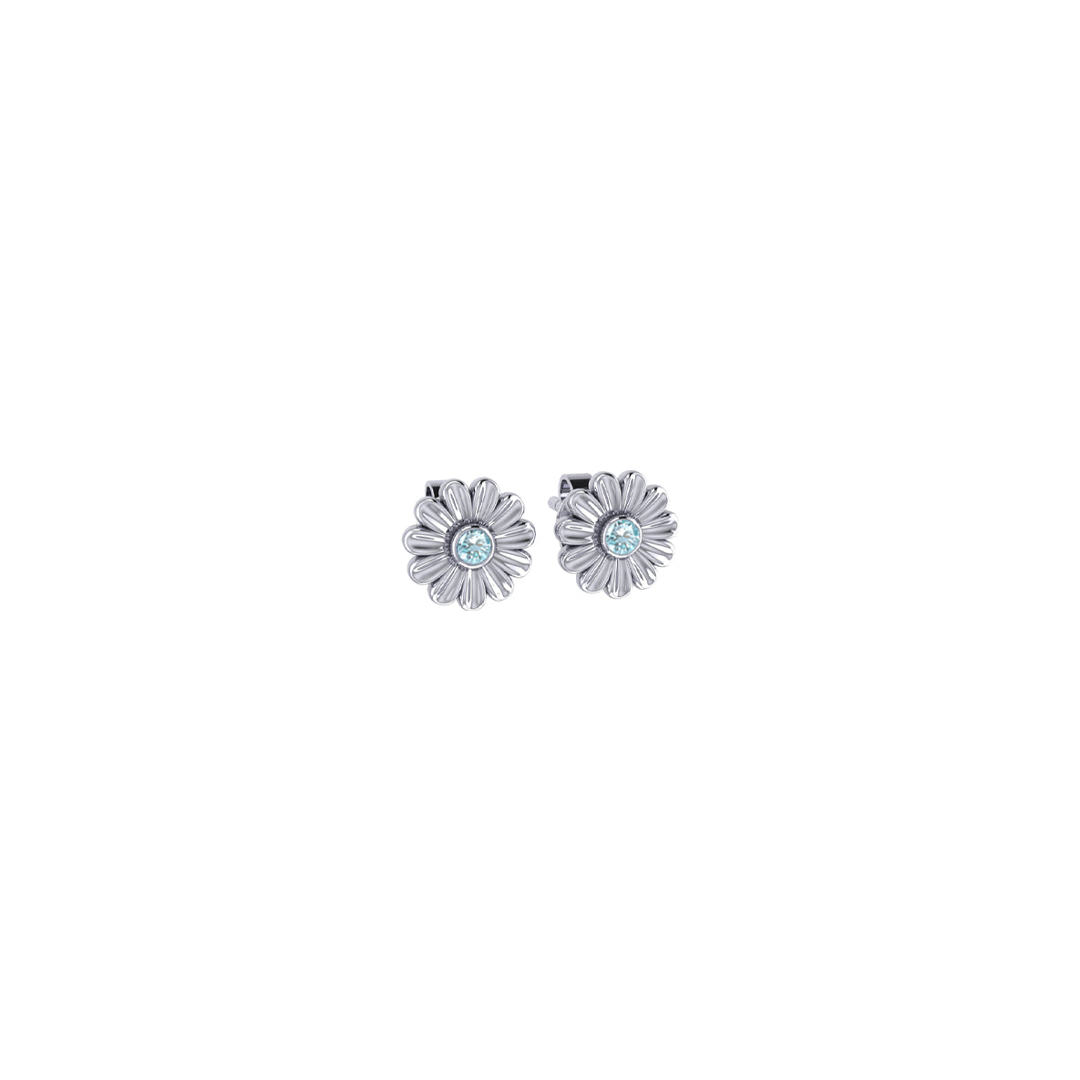 Daisy Sterling Silver Post Earrings with Gemstones TER2242