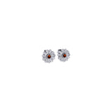 Daisy Sterling Silver Post Earrings with Gemstones TER2242