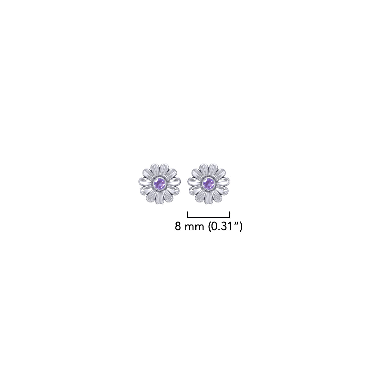 Daisy Sterling Silver Post Earrings with Gemstones TER2242