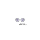 Daisy Sterling Silver Post Earrings with Gemstones TER2242