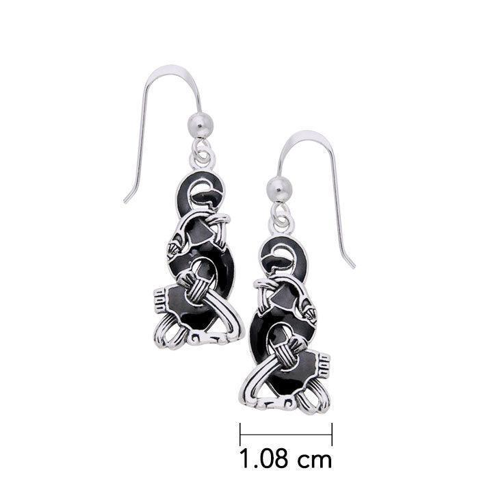 Authentic art in Ringerike Viking Sterling Silver Dangle Earrings TER480
