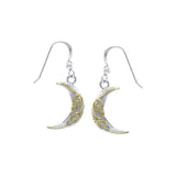 Celtic Moon Spiral Silver and 14K Gold accent Earrings TEV2914 - Jewelry