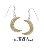 Crescent Moon Spiral Silver and 14K Gold Accent Earrings By Courtney Davis TEV2915