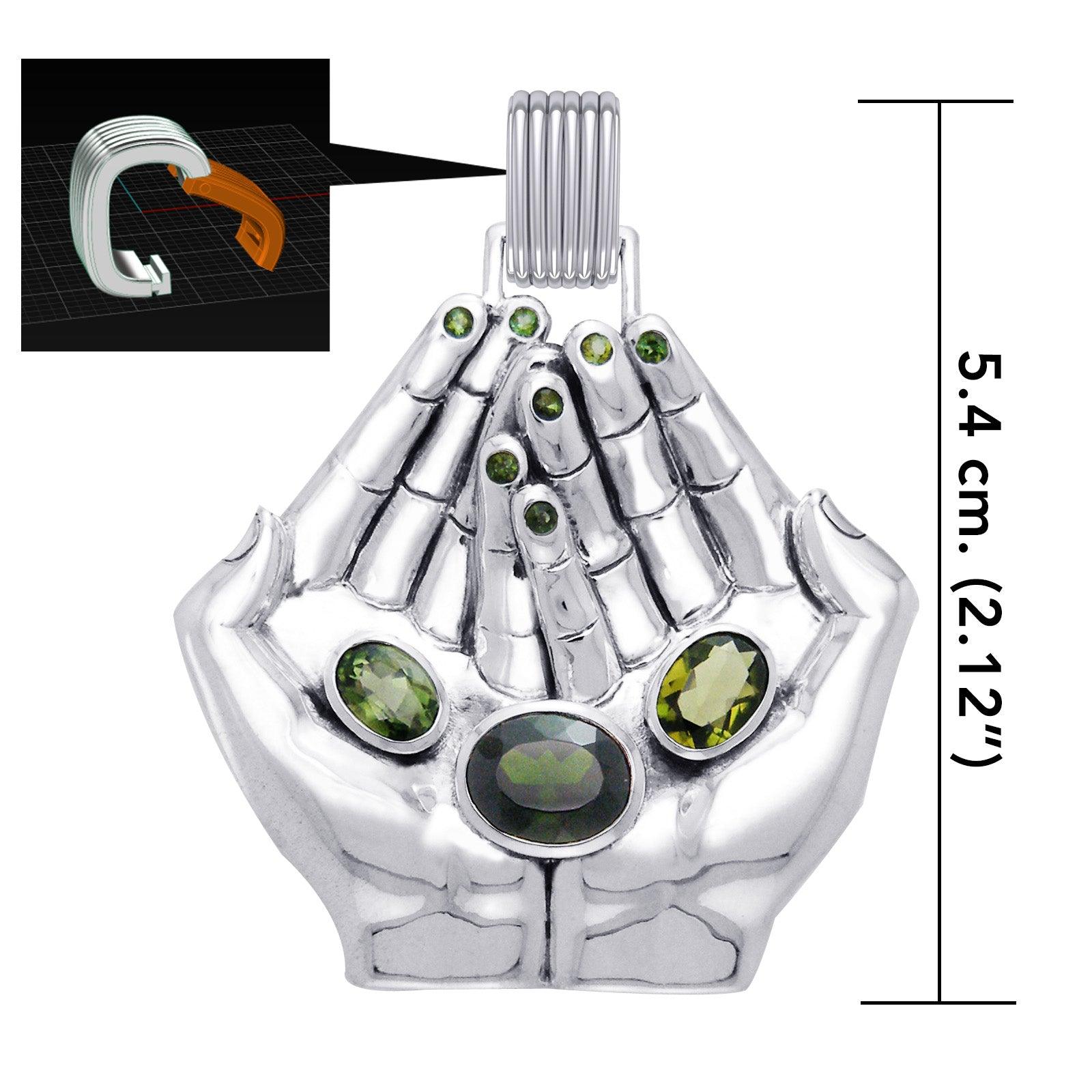 A clear landscape of our palms ~ Dali-inspired fine Sterling Silver Jewelry Pendant With Open System Bale TMD305 - Jewelry