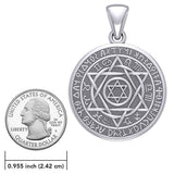 Large Seal of Solomon with Zodiac Symbol Silver Pendant TMD320-CUSTOM - Jewelry