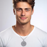 Large Seal of Solomon with Zodiac Symbol Silver Pendant TMD320-CUSTOM - Jewelry