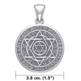 Large Seal of Solomon with Zodiac Symbol Silver Pendant TMD320-CUSTOM - Jewelry