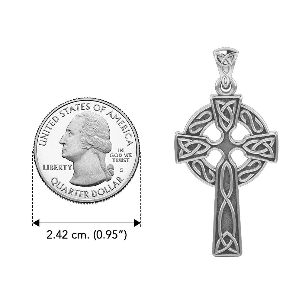 Celtic Knotwork Cross Silver Pendant TP037 - Jewelry