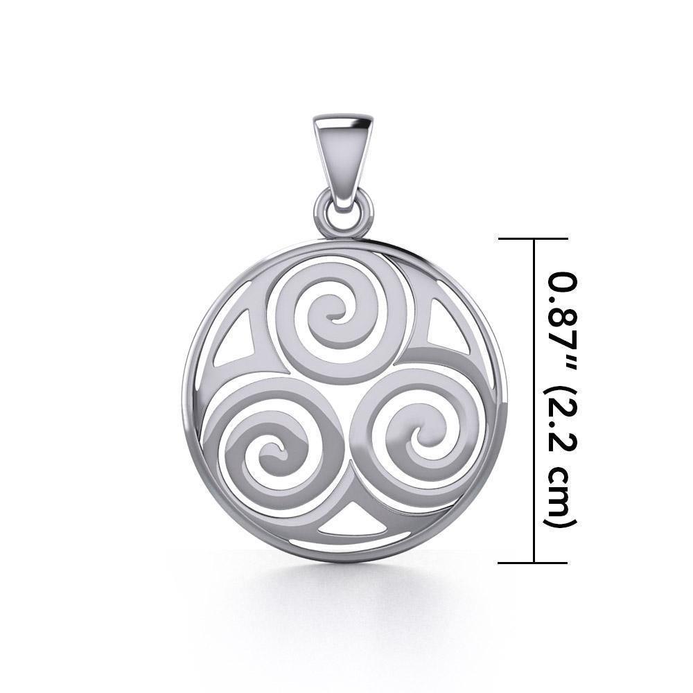 Celtic Triskele Sterling Silver Pendant TP086