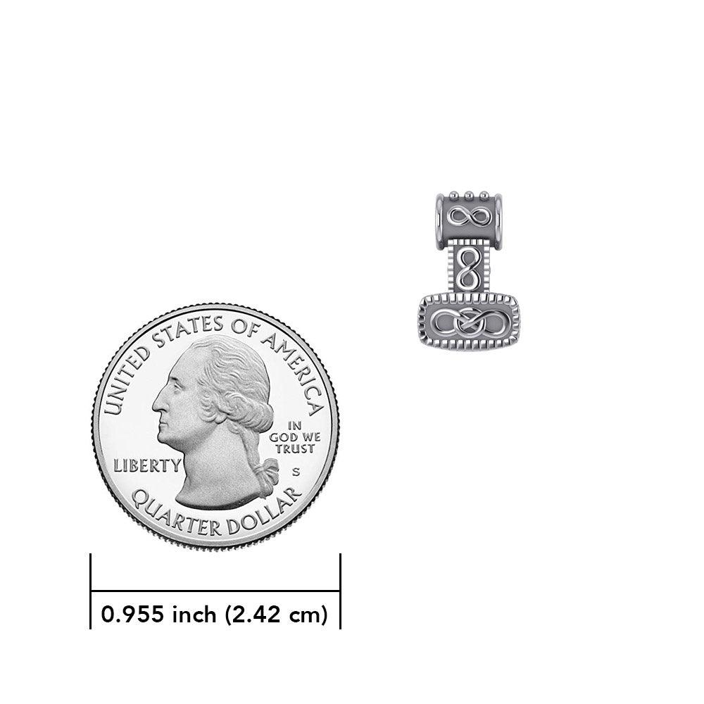 Celtic Thor's Hammer Silver Slider Pendant TP181 - Jewelry