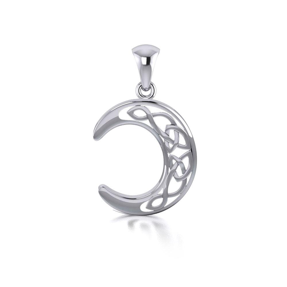 Celtic Crescent Moon Silver Pendant TP2963 - Jewelry