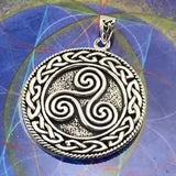 Large Celtic Knot Sterling Silver Triskelion Pendant TP304
