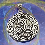 Large Celtic Knot Sterling Silver Triskelion Pendant TP304