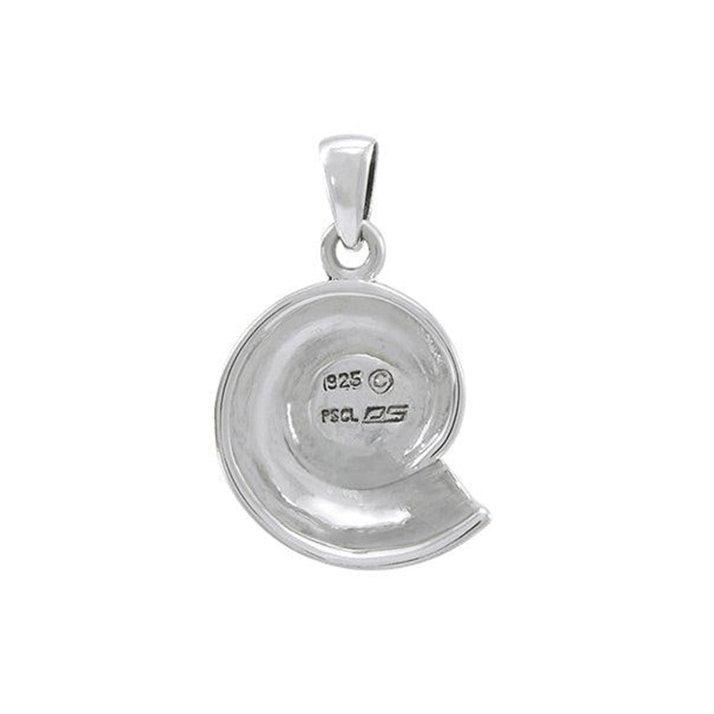 Charmed by the Rhythmic Spiral Nautilus Sterling Silver Pendant  TP3106
