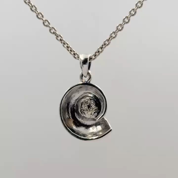 Charmed by the Rhythmic Spiral Nautilus Sterling Silver Pendant  TP3106