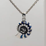Charmed by the Rhythmic Spiral Nautilus Sterling Silver Pendant  TP3106