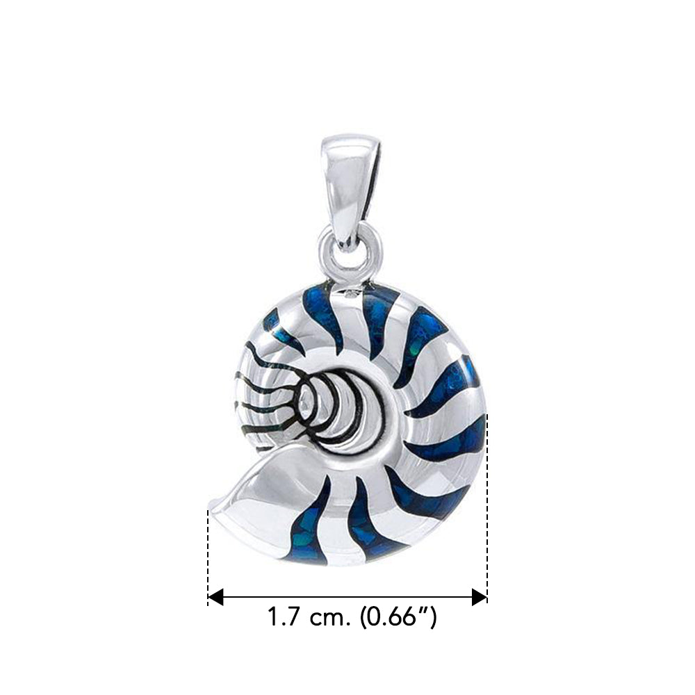 Charmed by the Rhythmic Spiral Nautilus Sterling Silver Pendant  TP3106