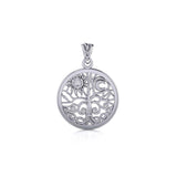 Sun & Moon Tree of Life ~ Sterling Silver Jewelry Pendant TP3109 - Jewelry