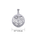 Sun & Moon Tree of Life ~ Sterling Silver Jewelry Pendant TP3109 - Jewelry