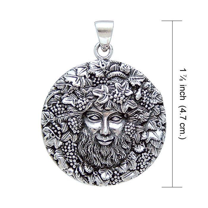 Bacchus God with Grapes Sterling Silver Pendant By Oberon Zell TP3203