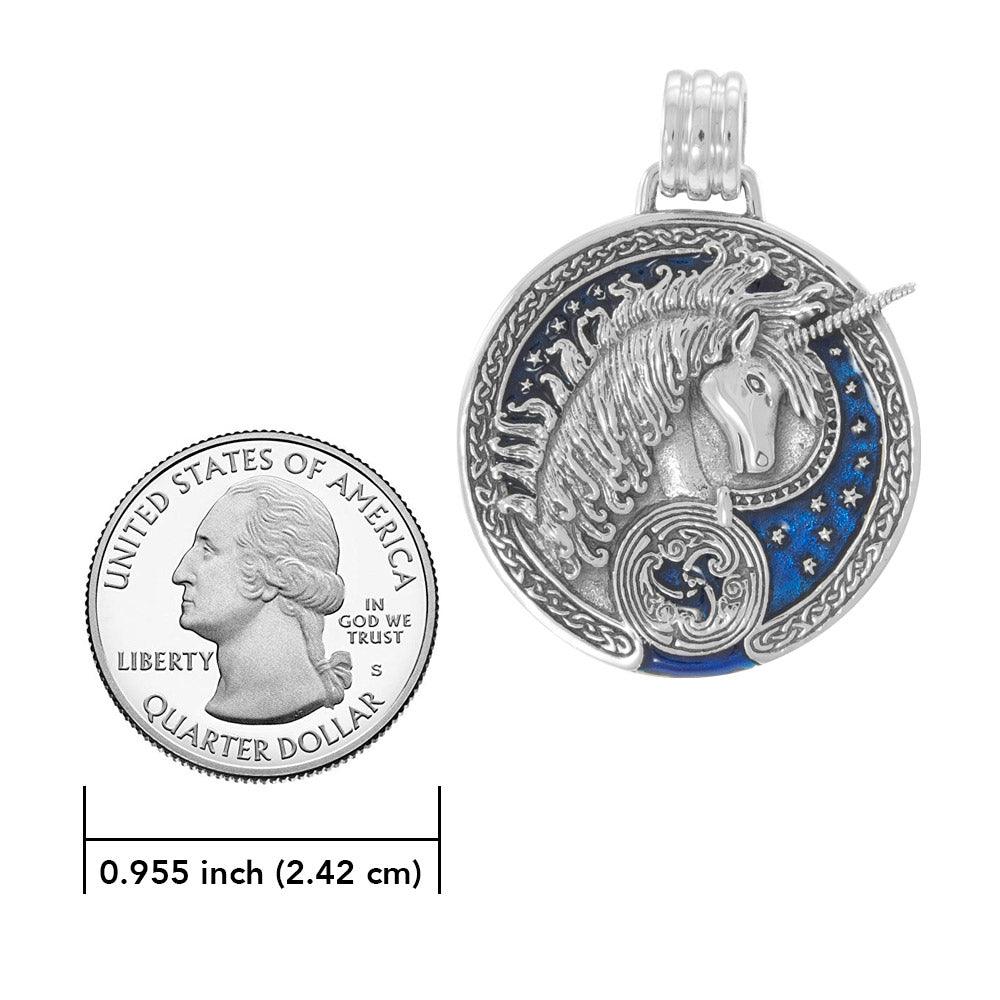 Silver Celtic Unicorn Enamel Pendant By Courtney Davis TP3432 - Jewelry