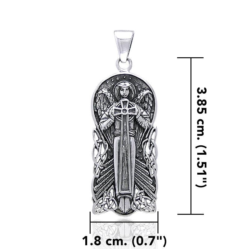 Celtic Angel Of Devotion Silver Pendant TP3442 - Jewelry